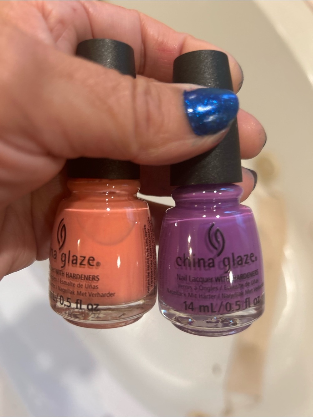 Nail Polish Set - Bright Pink, Coral, Purple, Green, Peach - Picture 3 of 5